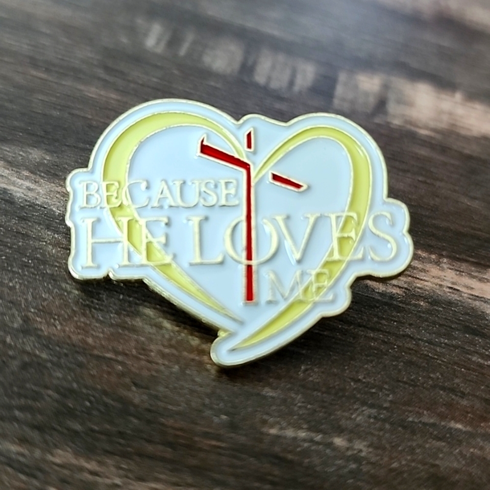 Because He Loves Me CROSS pin